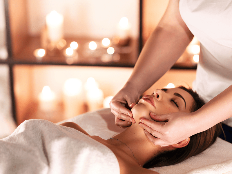 A woman getting a massage in Los Angeles at an upscale spa