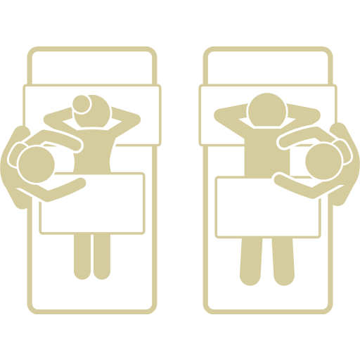 Male massage therapists couples massage in Las Vegas symbol