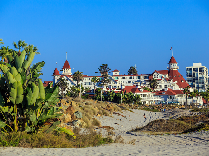 This a picture of Hotel Del Coronado from a day trip in LA that represents a once in a lifetime thing to do in Los Angeles