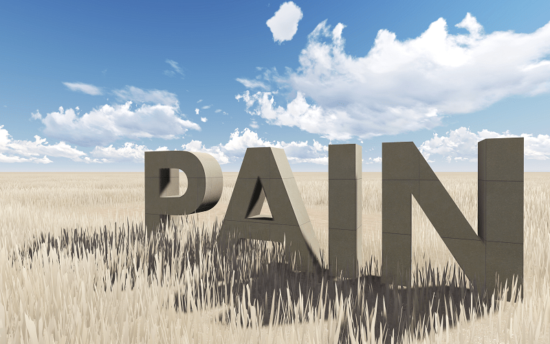 A picture of the word pain to represent how booking a CBD oil massage in Las Vegas or Los Angeles with Tranquil can ease our client's pain