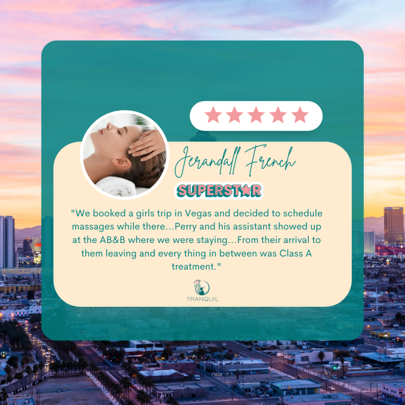 A 5-star couples massage review for Tranquil, a mobile massage company in Las Vegas and Los Angeles