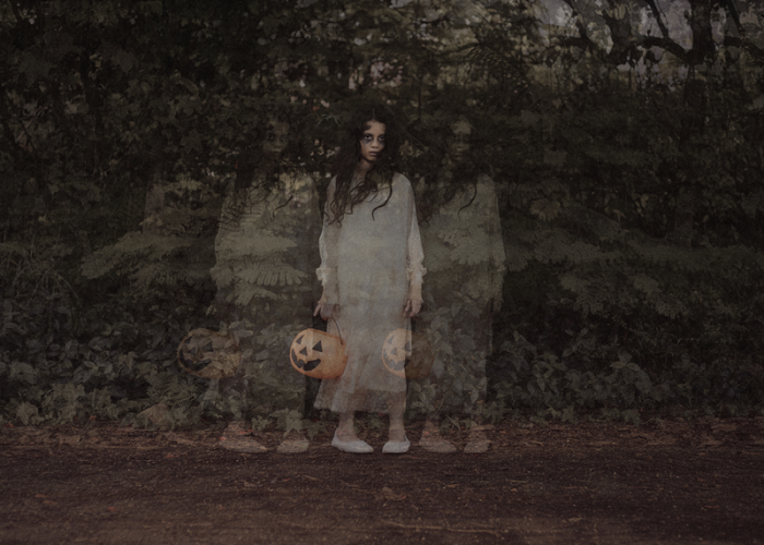 This is a picture of a child ghost used to promote ghost tours in LA as a once in a lifetime thing to do in Los Angeles