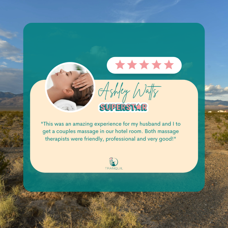 A picture of a 5-star from a couple massage who booked a mobile massage in Pahrump, NV with us