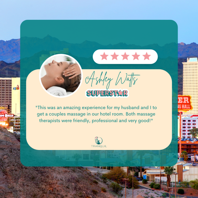 A picture of a 5-star from a couple massage who booked a mobile massage in Laughlin, NV with us