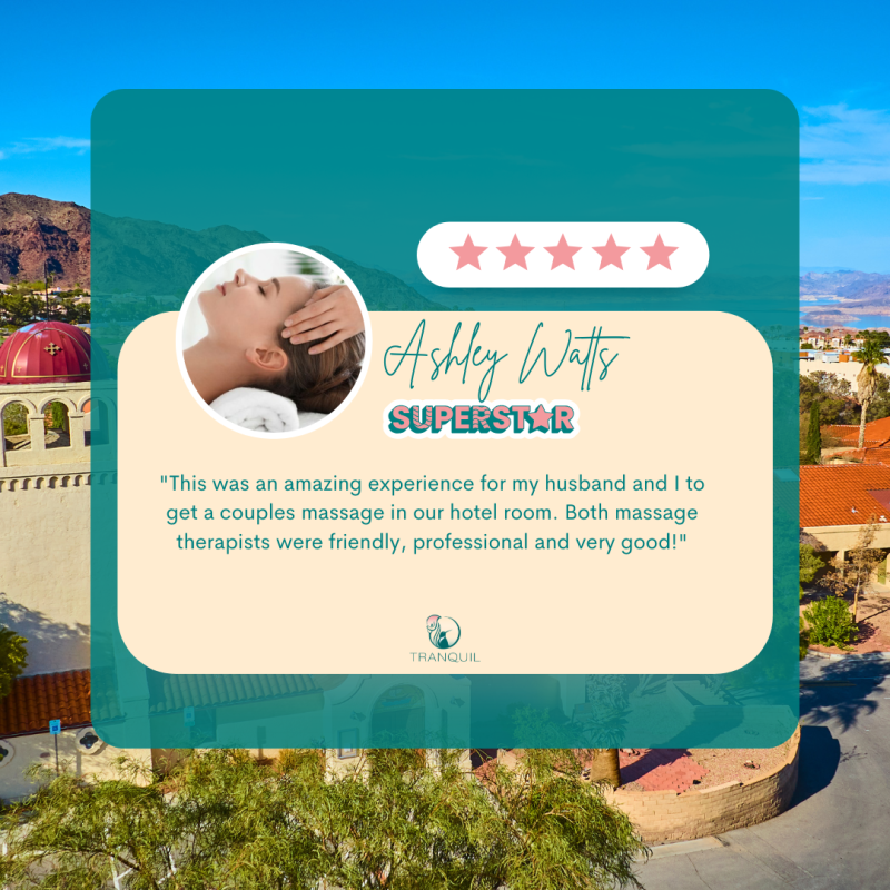 A picture of a 5-star from a couple massage who booked a mobile massage in Boulder City, NV with us