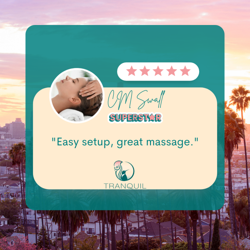 A 5-star review from a man that book a sports massage with Tranquil after doing a massage near me search for the best places to get a sports massage near me